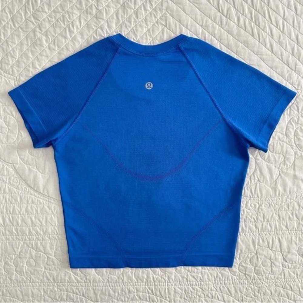 Lululemon Women's Blue Swiftly Tech Cropped Short Sleeve Shirt 2.0 Size 4 - Picture 4 of 12